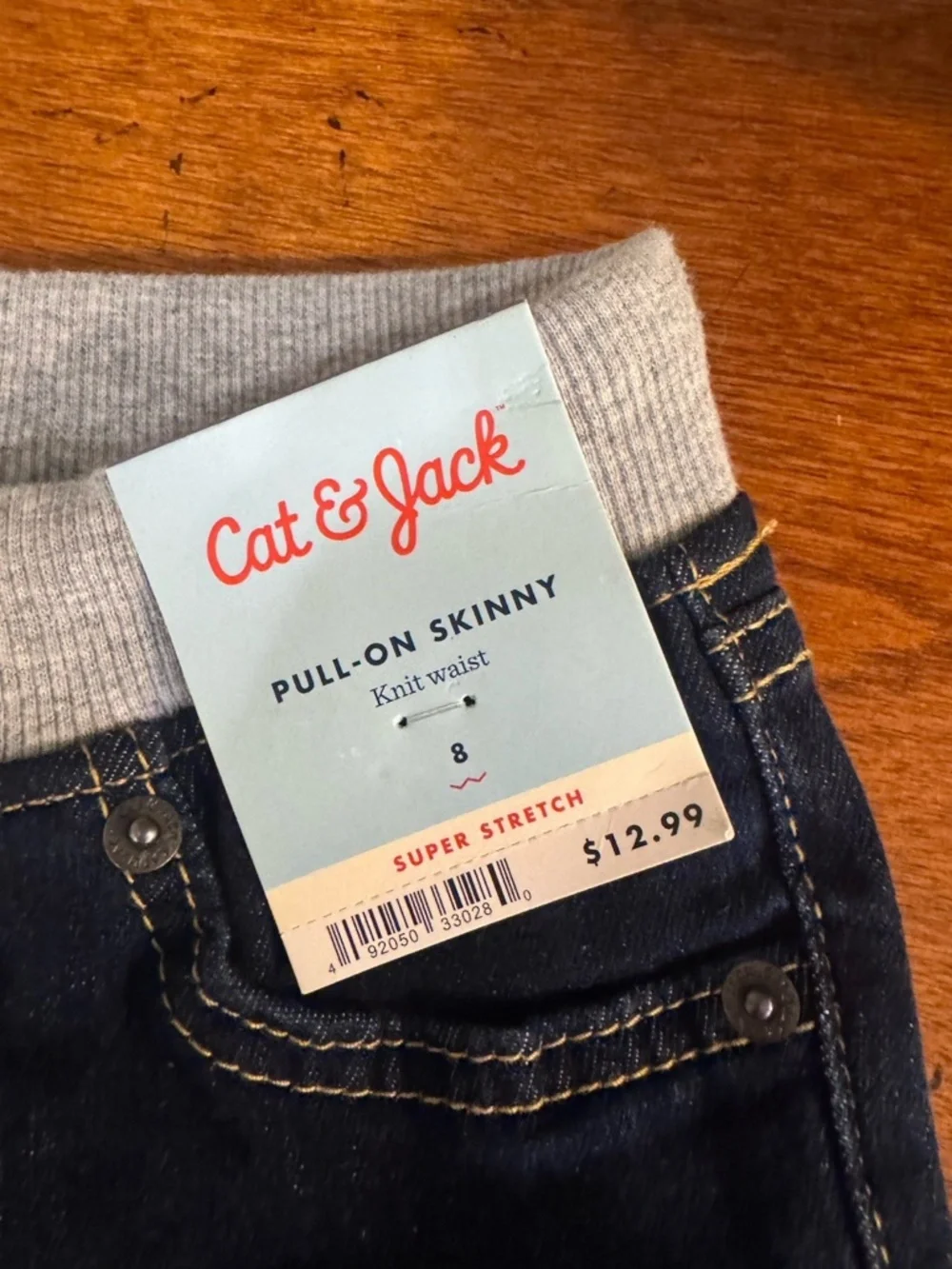 Cat & Jack NWT Size 8 Dark Wash Pull-On Skinny Leg Jeans w/Knit Waist